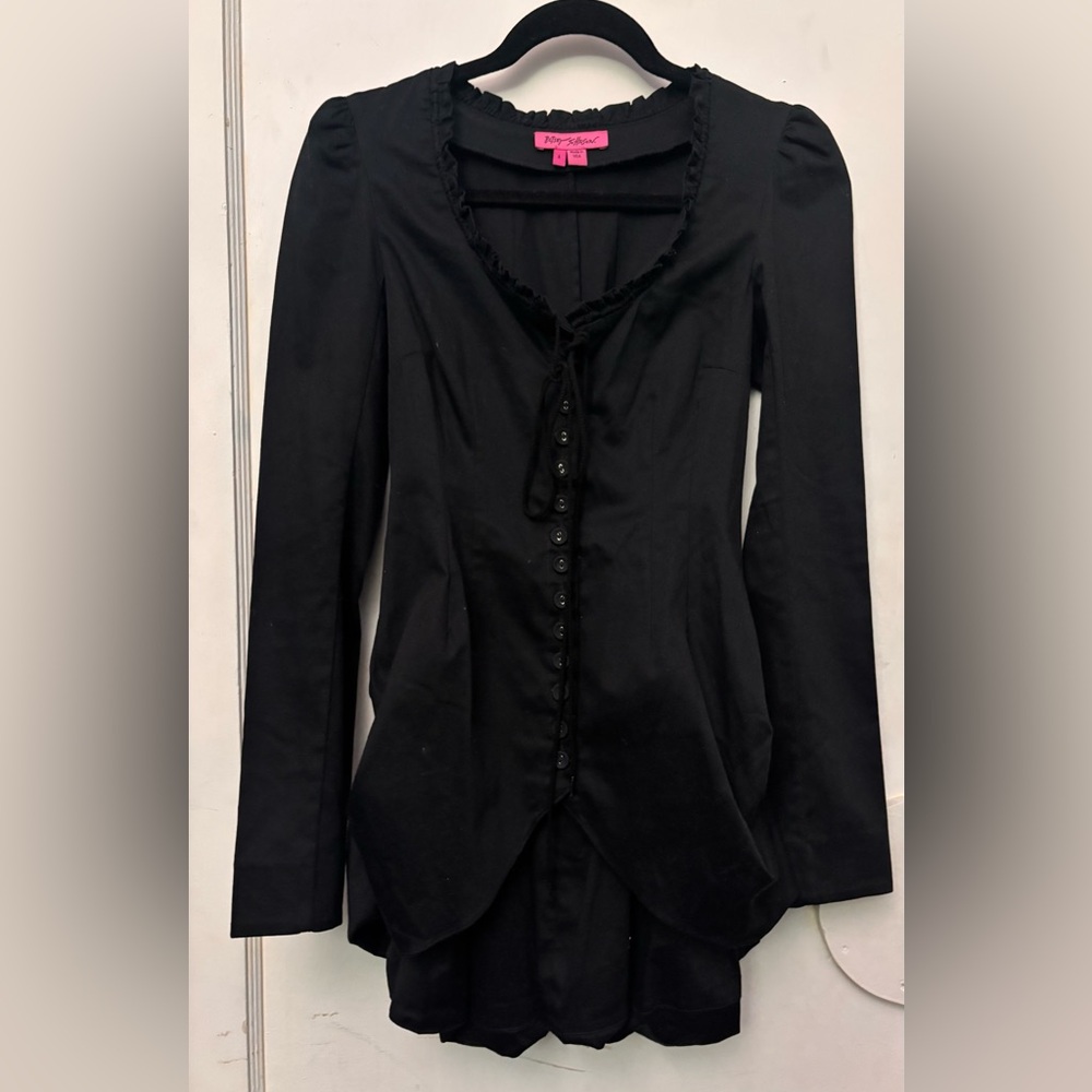 Betsey Johnson Black Long Sleeve Dress